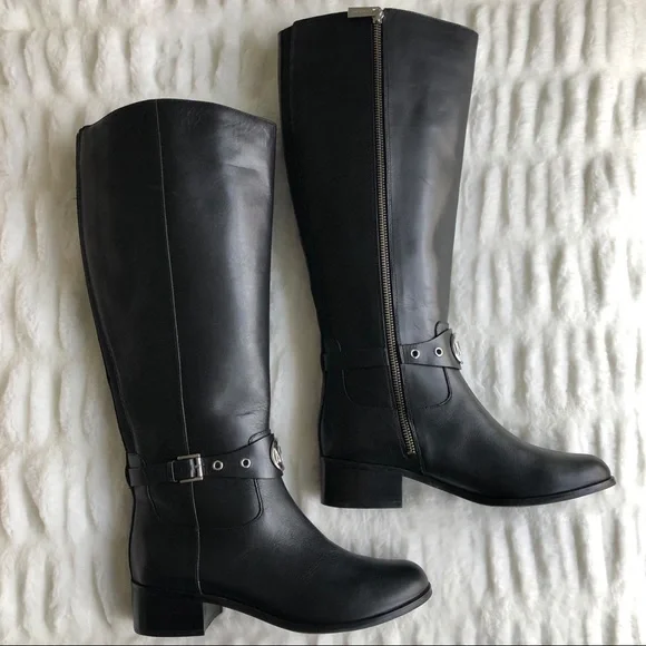 MICHAEL Michael Kors Heather Boot Wide Calf Black Boots - Size 8 - Picture 9 of 14